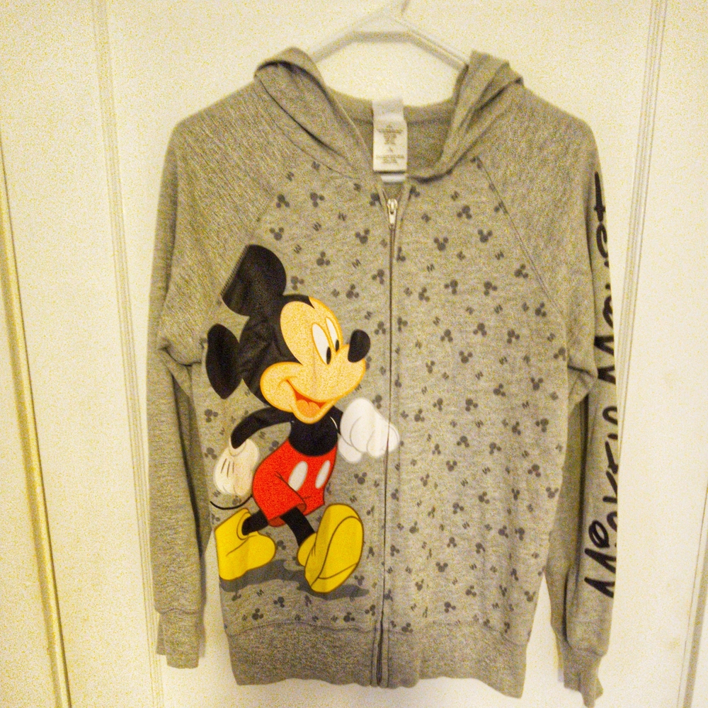 Disney Gray Hoodie with Mickey Mouse Graphic